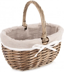 Prútený piknikový kôš s látkovou výplňou 32,5 × 24 × 32 cm