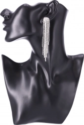 Dlhé náušnice s krištáľovými kryštálmi - strieborné