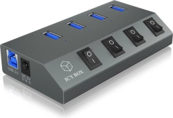 Štvorportový USB 3.0 hub s vypínačmi IB-HUB1405C