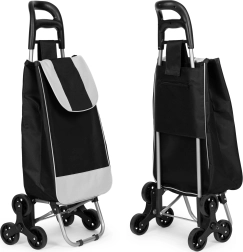 Nákupný vozík ModernHome, čierny, 25l taška, 6 kolies, kovový rám