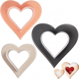Obojstranné vykrajovače na sušienky srdce, sada 3 ks