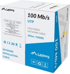 LAN kábel UTP 100 Mb/s 305 m CCA žltý