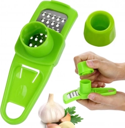 Mini strúhadlo na cesnak a zázvor s bezpečnostným držiakom – zelené
