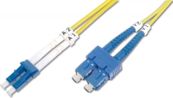 Patch cord svetelný FO LC/SC duplex SM 9/125 OS2 LSOH 1m žltý