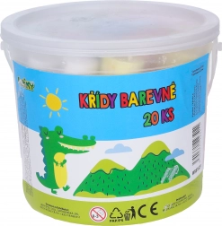 Okrúhle chodníkové kriedy 20 ks vo vedierku