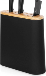 čierny blok na nože s priehradkami z bambusu