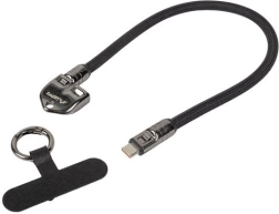 Lanberg USB-C kábel s príveskom a pútkom 30 cm 240 W čierny