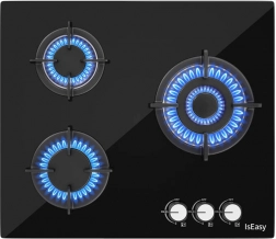 Trojzónový plynový sporák so sklenným panelom IsEasy