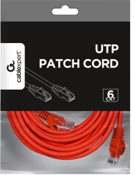 Sieťový patch kábel Cat. 6 UTP 5 m červený