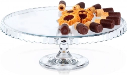 Sklenený podnos na tortu na nohe 32 cm