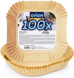 Papierové štvorcové vložky do teplovzdušnej fritézy 21 × 21 cm, 100 ks