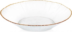 Sklenená šalátová miska so zlatým okrajom 20,5 cm, 500 ml
