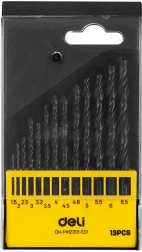 Sada vrtákov HSS DELI TOOLS 13 ks (1,5–6,5 mm)