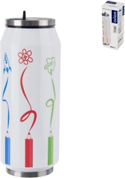 Termohrnček v tvare plechovky s motívom pasteliek 500 ml