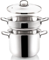 Nerezový parný hrniec ANETT 5 l, 3-dielny, 22 cm