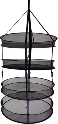 Závesná sieťová sušička na huby, bylinky a ovocie, 4 poschodia, 60 cm