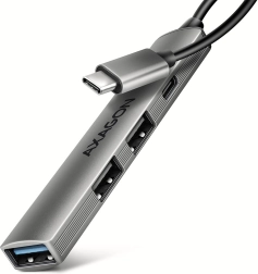 Axagon hue-stc hliníkový usb-c hub 4port (1× usb-a 5 gbps, 2× usb-a 2.0, 1× usb-c 2.0, 12 cm kábel)