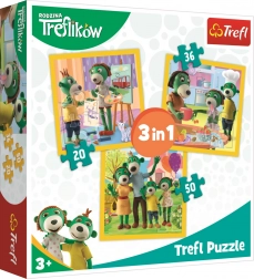 Puzzle Treflíci 3v1 – byť spolu je fajn (20, 36, 50 dielikov)