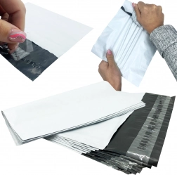 Biele kuriérske plastové obálky 450 × 550 mm, samolepiace, 50 ks