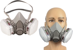 Polomaska proti prachu s lakýrnickou ochranou a dvoma uhlíkovými filtrami