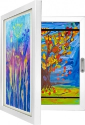 Umelecký rám na detské obrázky A4 s otváraním – kapacita až 150 prác