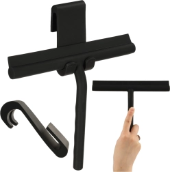 čierna silikónová stierka na sklo a sprchové dvere