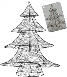 Svietiaci čierny vianočný stromček 60 LED 60 cm