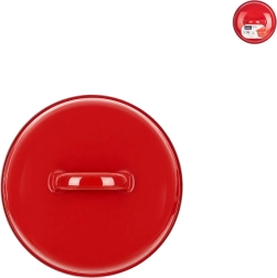 Smaltovaná pokrievka s lemom priemer 13 cm červená - 1 kus