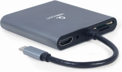 USB‑C hub 6v1 s HDMI, VGA, USB 3.0, čítačkou kariet, audio a Power Delivery