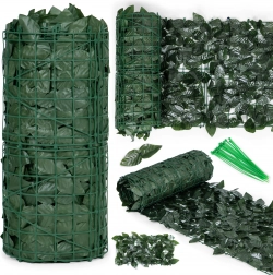 Umelý brečtanový plot 500 × 50 cm, tmavozelený zásten na balkón a plot