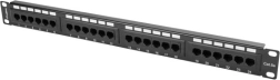 Patch panel 24 portov 1U Cat 5e čierny