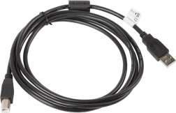 Lanberg USB 2.0 kábel A-B (AM-BM) 1,8 m s feritovým jadrom, čierny - 1 kus