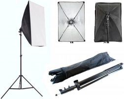 Prenosná fotografická sada so softboxom 60 × 40 cm a statívom