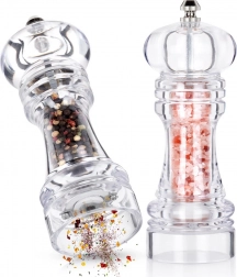 Akrylové mlynčeky na soľ a korenie 16 cm, sada 2 ks