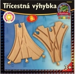 Trojcestná výhybka pre drevené vláčikodráhy – 2 ks