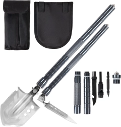 Vojenská skladacia multifunkčná lopatka 15v1 na survival a kempovanie - 1 kus