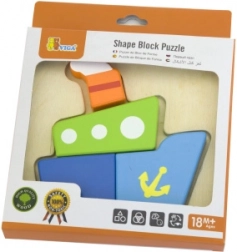 Viga prvé drevené mini puzzle – loď