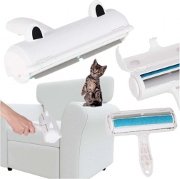 Odstraňovač zvieracích chlpov na oblečenie a čalúnenie, biely/modrý, znovupoužiteľný valček