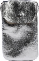 Metalická taštička na mobil s ramenným pásikom a zadným vreckom