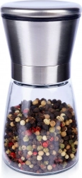 Sklenený ručný mlynček na soľ a korenie 13,5 cm