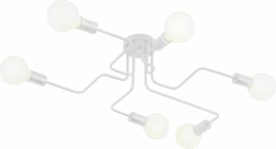 Zd74k stropné svietidlo 6 ramien biele