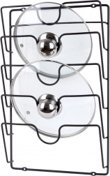 Kovový nástenný držiak na pokrievky Vilde, čierny