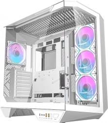 Počítačová skriňa Darkflash s RGB ventilátormi a držiakom GPU biela