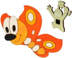 Drevená dekoračná magnetka motýľ