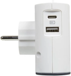 Rozbočovač 2x 2P + USB AC biely/čierny