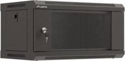 Závesná racková skriňa 4U 19" Lanberg WF03, čierna, presklené dvere