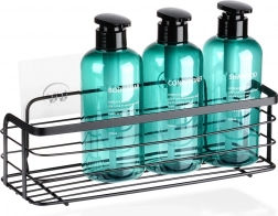 Nalepovacia kovová sprchová polička Vilde, čierna