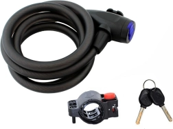 Silný špirálový zámok na bicykel 150 cm s kľúčom