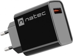 Sieťová nabíjačka NATEC ribera 1× USB‑A 18 W, čierna