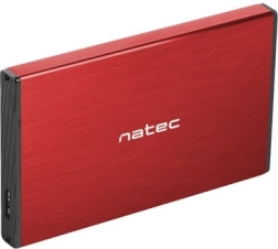 Externý kovový 2,5" box na disk NATEC Rhino GO USB 3.0, červený